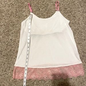 American eagle outfitters Cute white with pink lace detail tank top